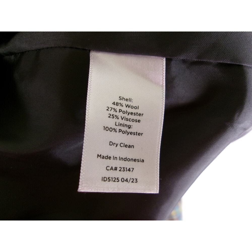Talbots Wool Blend Plaid Military Jacket Size 8 Crest Buttons Equestrian Preppy - Picture 6 of 8